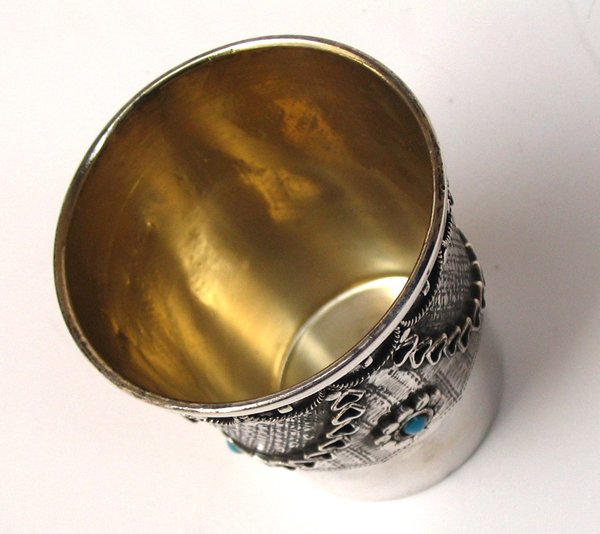 Kiddush Cup Sterling Silver, Judaica Bezalel era - 3