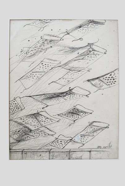 Y. Bergner Original Ink Drawing 1965