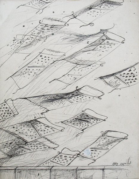 Y. Bergner Original Ink Drawing 1965 - 2