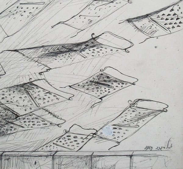 Y. Bergner Original Ink Drawing 1965 - 3