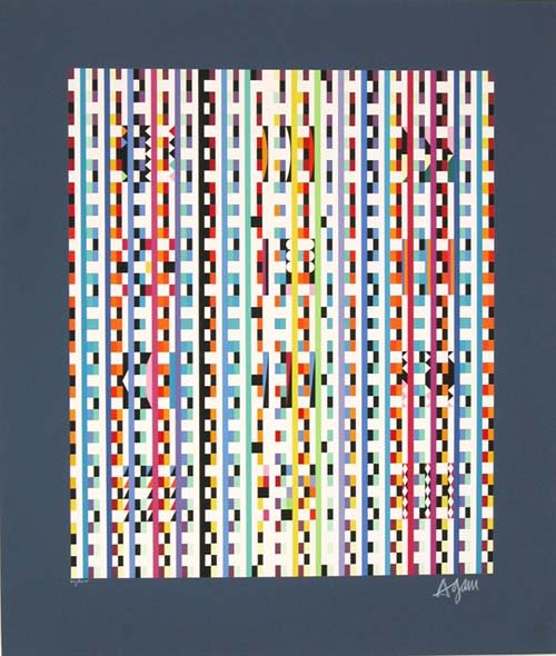 Y. Agam Original Signed No.Silkscreen Kinetic Art