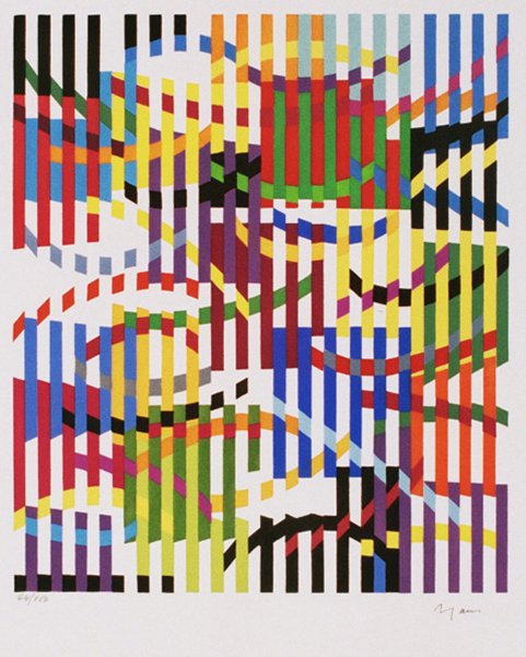 Y.Agam Original Signed No. Silkscreen Kinetic Art