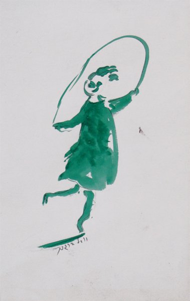 Y. Bergner Original watercolor Drawing 1960's
