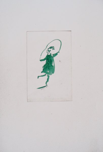 Y. Bergner Original watercolor Drawing 1960's - 2