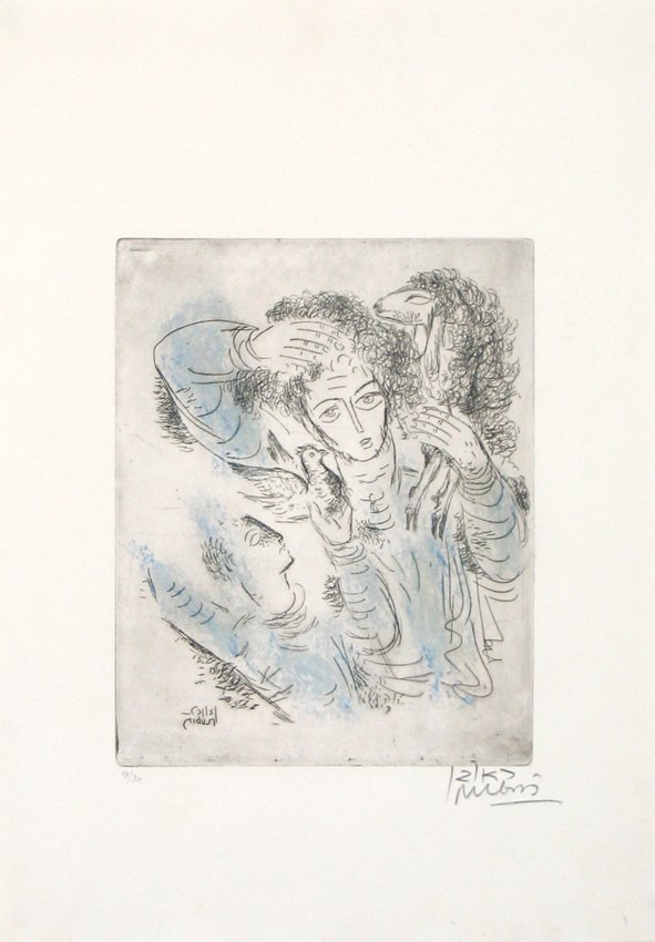Reuven Rubin Original Signed No. Color Etching - 2