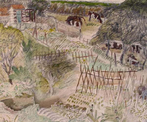 Moreno Pincas Original Watercolor Drawing French - 3