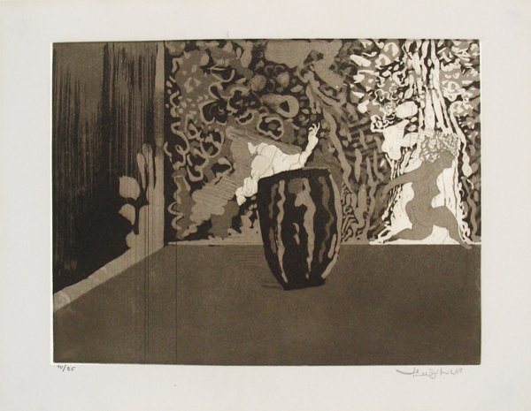 Uri Lifshitz Original Signed No. Etching Israeli