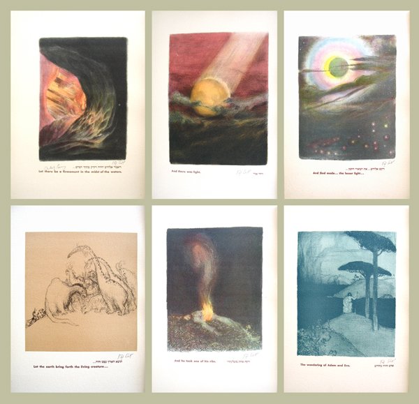 Abel Pann 25 Signed Lithographs Genesis rare coll