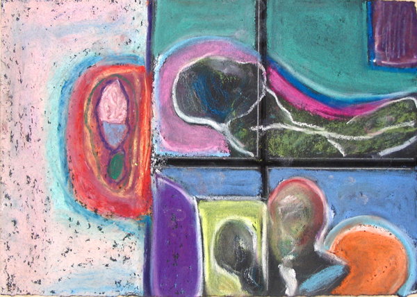 Uri Stettner Original pastel PAINTING Israeli Art