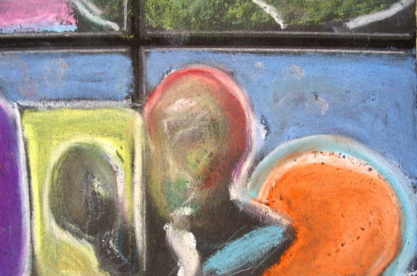 Uri Stettner Original pastel PAINTING Israeli Art - 3