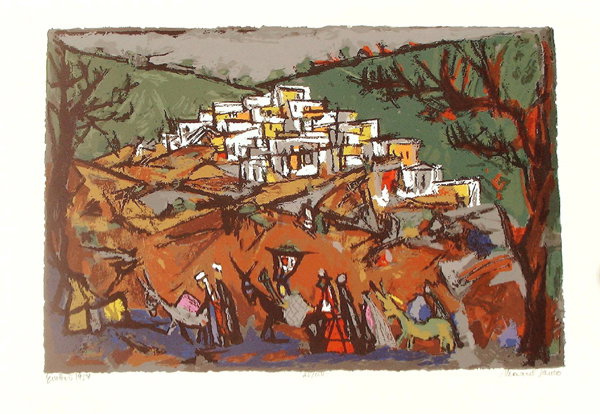 M. Janco Original Signed and No. SILKSCRN Israeli