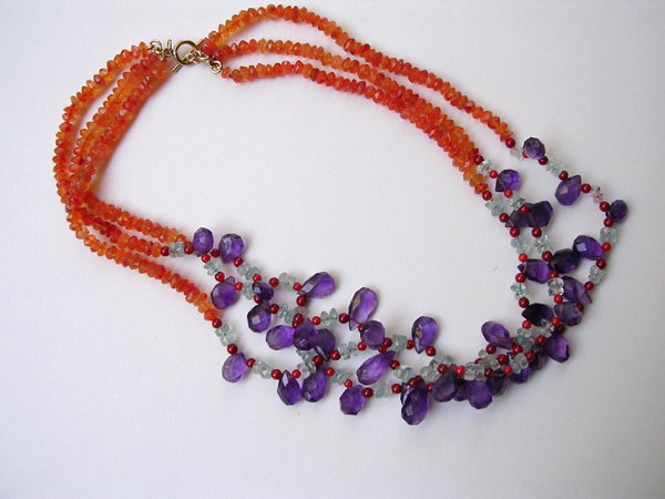 3 strings NECKLACE by Meiral Maisler