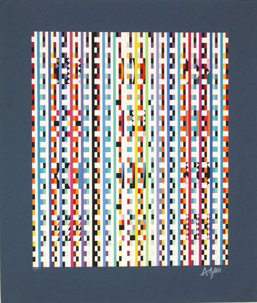 Yaacov Agam Original S&N SILKSCREEN Kinetic Art, Is: Yaacov Agam (b.1928) SILKSCREEN by this world famous artist. Beyond the Visible, 1980's, silkscreen, 31.5x26.7" (80x68cm), edition CLIV, hand-signed in English and numbered in pencil. Print is in exc