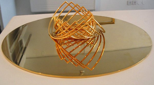 Y. Agam Original Gold Plated Kinetic Sculpture
