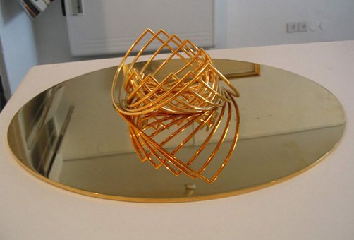 Y. Agam Original Gold Plated Kinetic Sculpture - 3