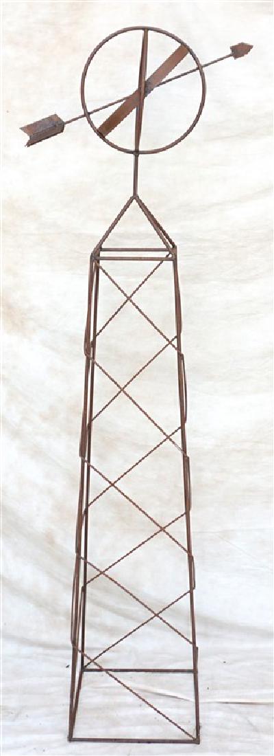 CAST IRON ARMILLARY SPHERE SUNDIAL: A Vintage cast iron eye-catching armillary sphere sundial on stand for your garden. Measures 13x13x70" tall. PROVENANCE: The private collection of a popular Washington DC Interior Designer. **This ite