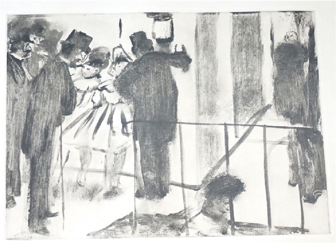 EDGAR DEGAS (1834-1937) ETCHING 1938: After Edgar Degas (1834-1917) Etching from Ludovic Halévy, La Famille Cardinal, Paris, Auguste Blaizot & Fils, 1938. Printed on Velin de Rives paper. Professionally framed and matted, in ornate gilt 