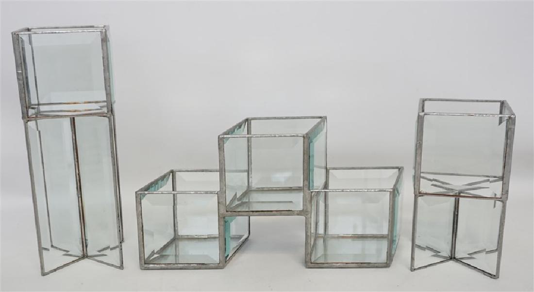 3PC GLASS CANDLE HOLDERS (1 of 6)