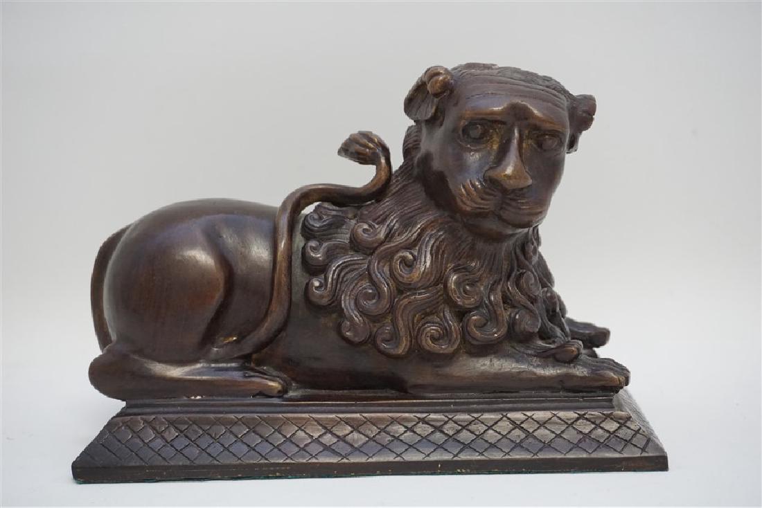 PATINATED BRONZED LION SCULPTURE (1 of 7)