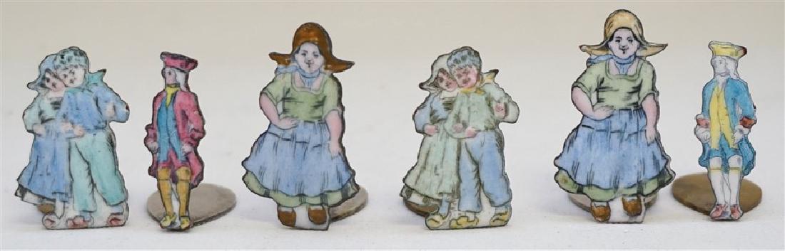 6PC FRENCH ENAMEL PLACE CARD HOLDERS (1 of 7)