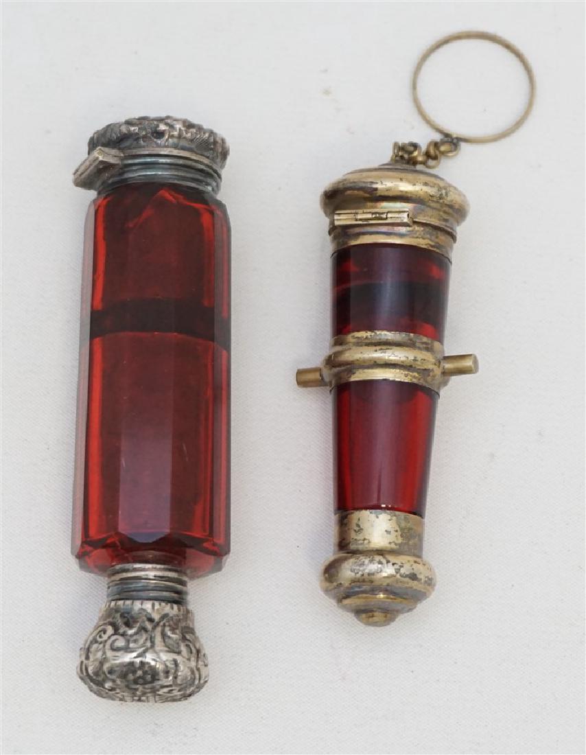 TWO VICTORIAN RUBY DOUBLE ENDED SCENTS (1 of 6)