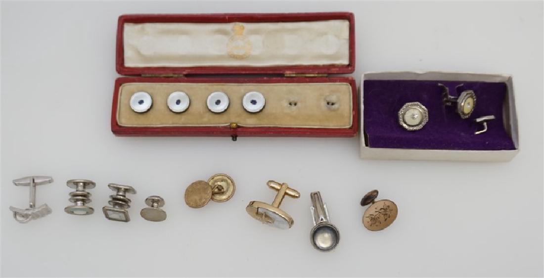 LOT MENS SHIRT STUDS SAPPHIRE & CUFFLINKS (1 of 6)