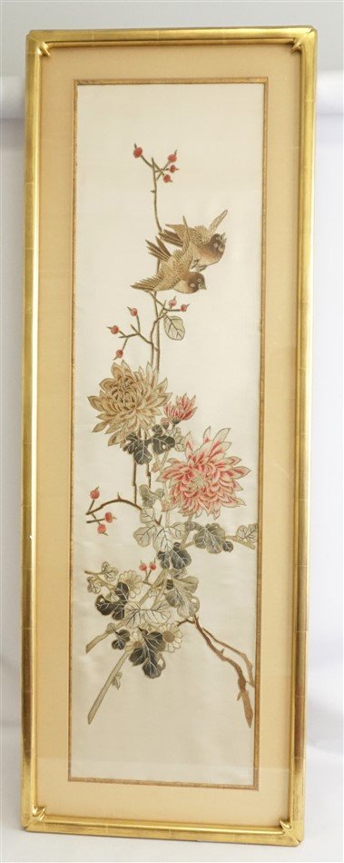CHINESE ANTIQUE SILK EMBROIDERED BIRDS (1 of 8)