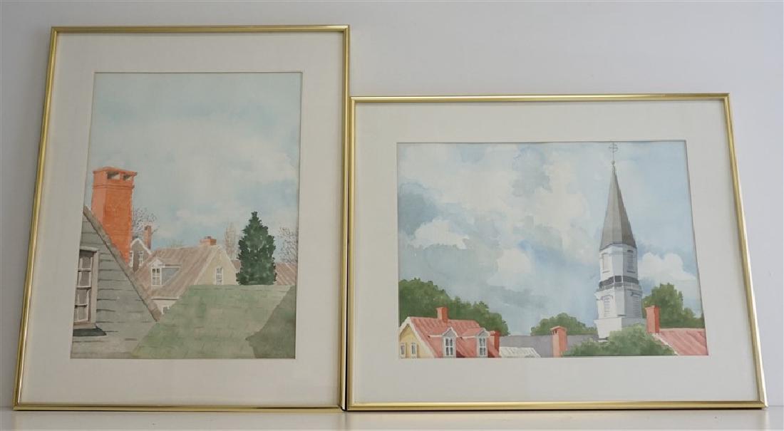 PAIR ANNAPOLIS ROOFTOPS WATERCOLORS (1 of 8)