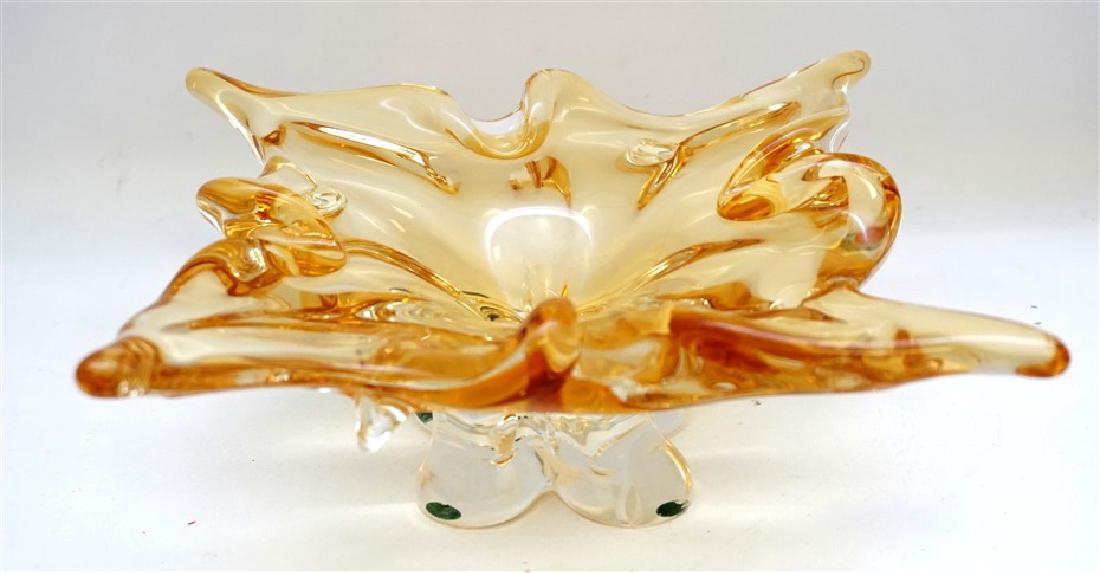 MID CENTURY CHALET GLASS FOOTED BOWL (1 of 7)