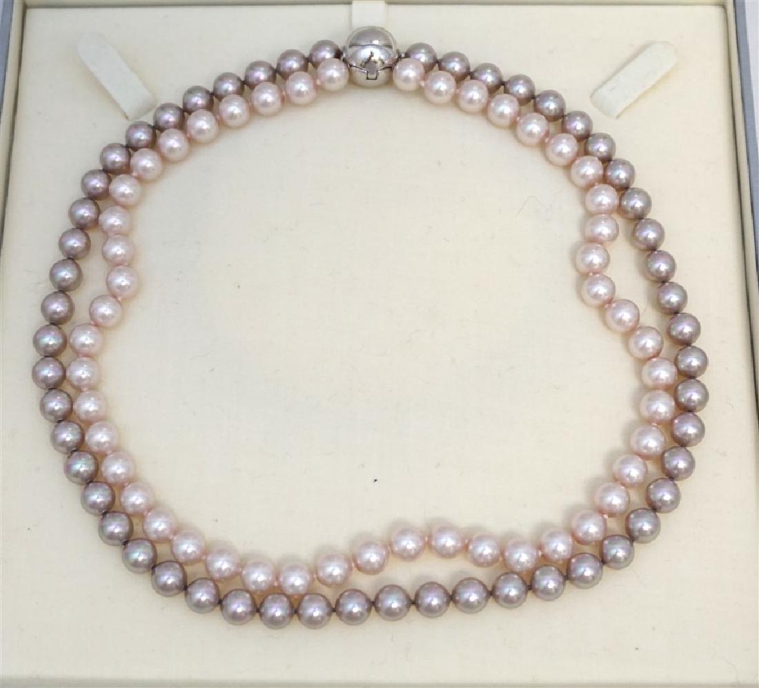 MAJORICA DOUBLE PINK PEARL NECKLACE (1 of 7)