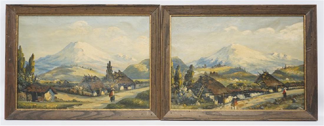 PAIR 1920s SOUTH AMERICAN OIL ON CANVAS (1 of 9)