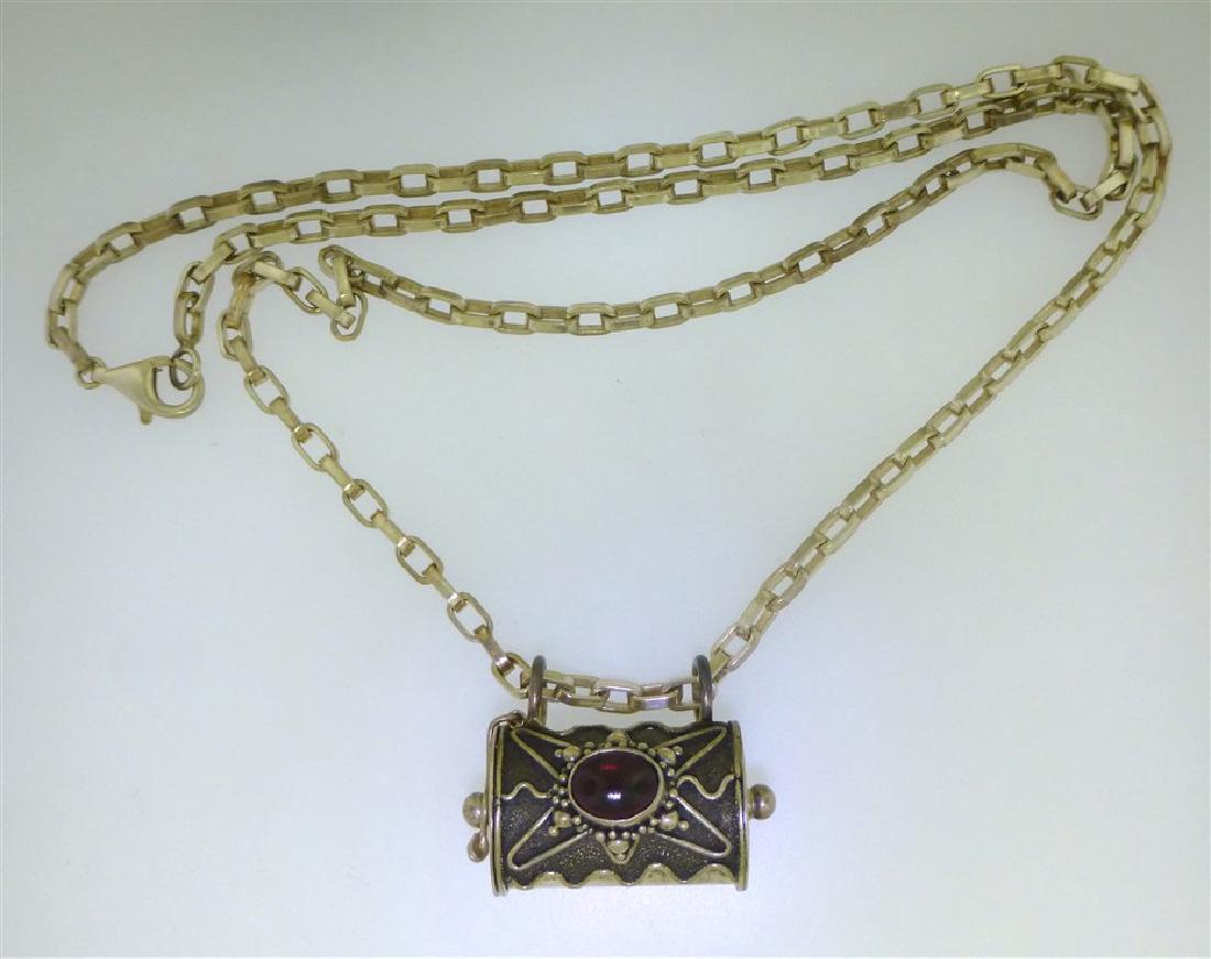 STERLING SILVER AMETHYST PRAYER BOX W CHAIN (1 of 8)