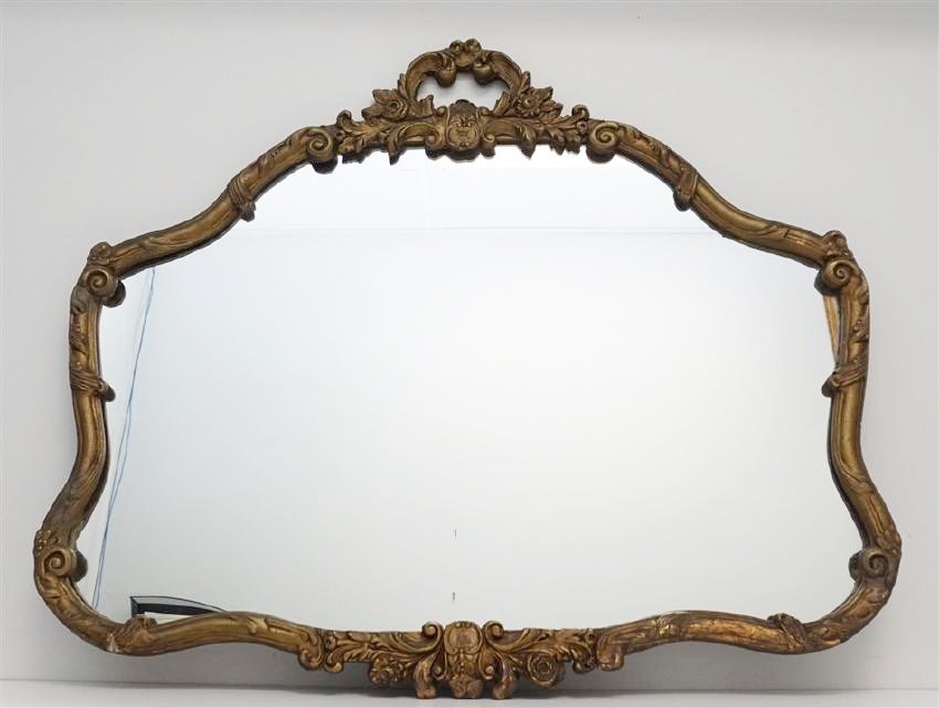 ANTIQUE FRENCH GILT WOOD MIRROR (1 of 8)