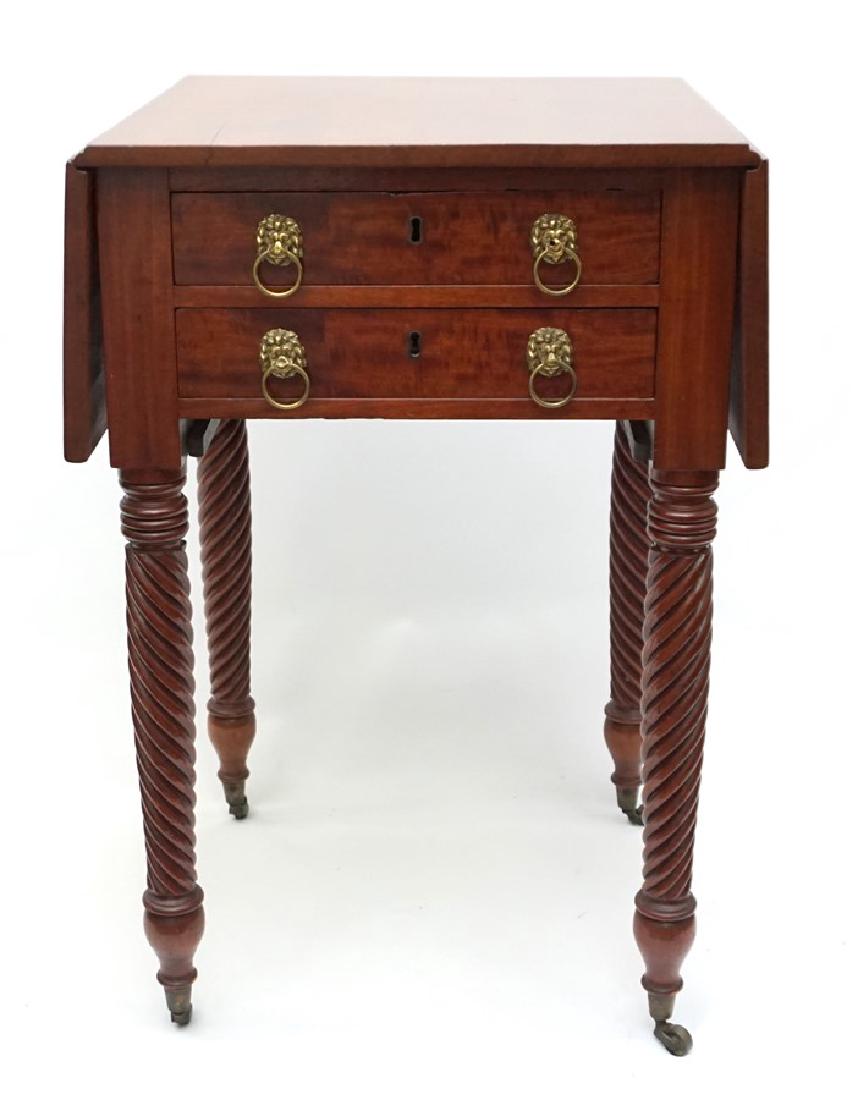 19th c. AMERICAN DROP LEAF WORK TABLE (1 of 12)