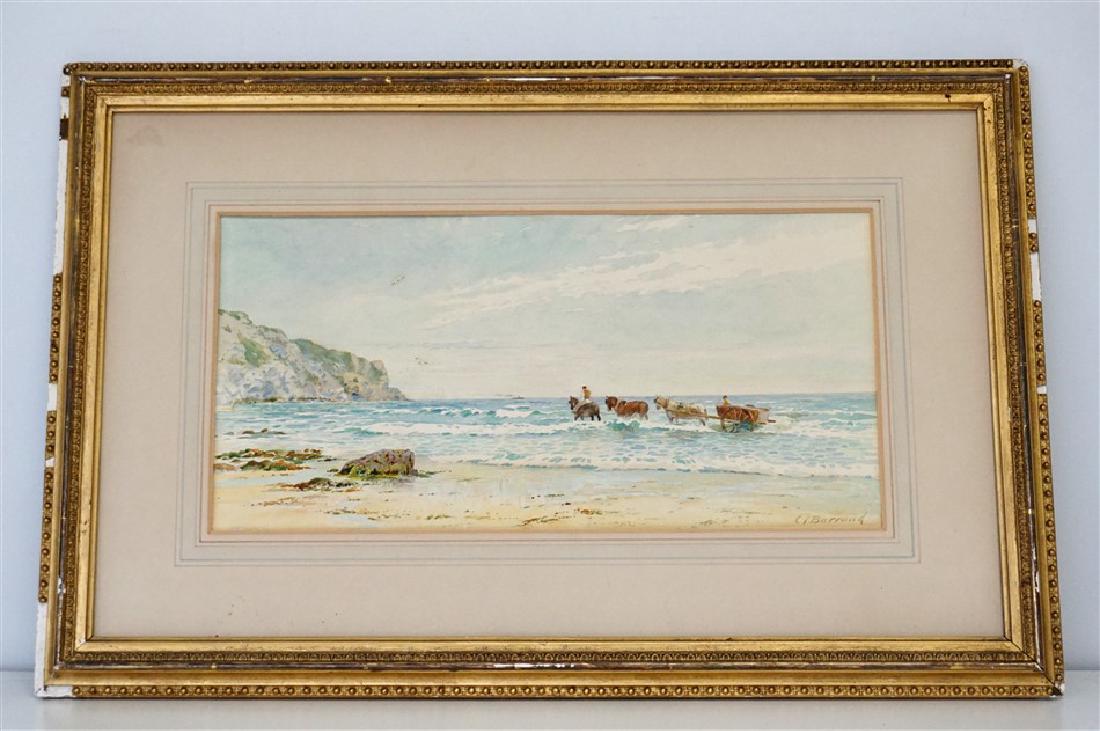 C.J. BARRAUD 19th c COASTAL WATERCOLOR (1 of 9)