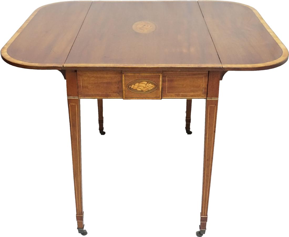 AMERICAN FEDERAL INLAID PEMBROKE DROP LEAF TABLE (1 of 13)