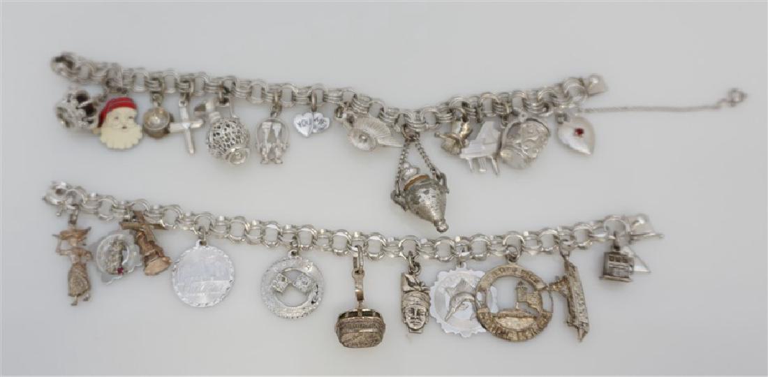 2 VINTAGE STERLING SILVER CHARM BRACELETS (1 of 6)