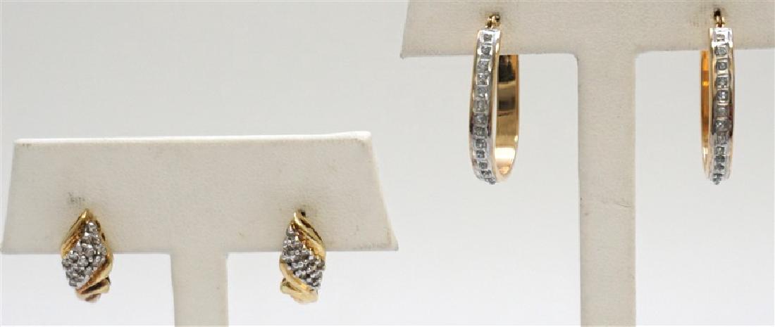 2 PAIR 10k DIAMOND EARRINGS (1 of 5)