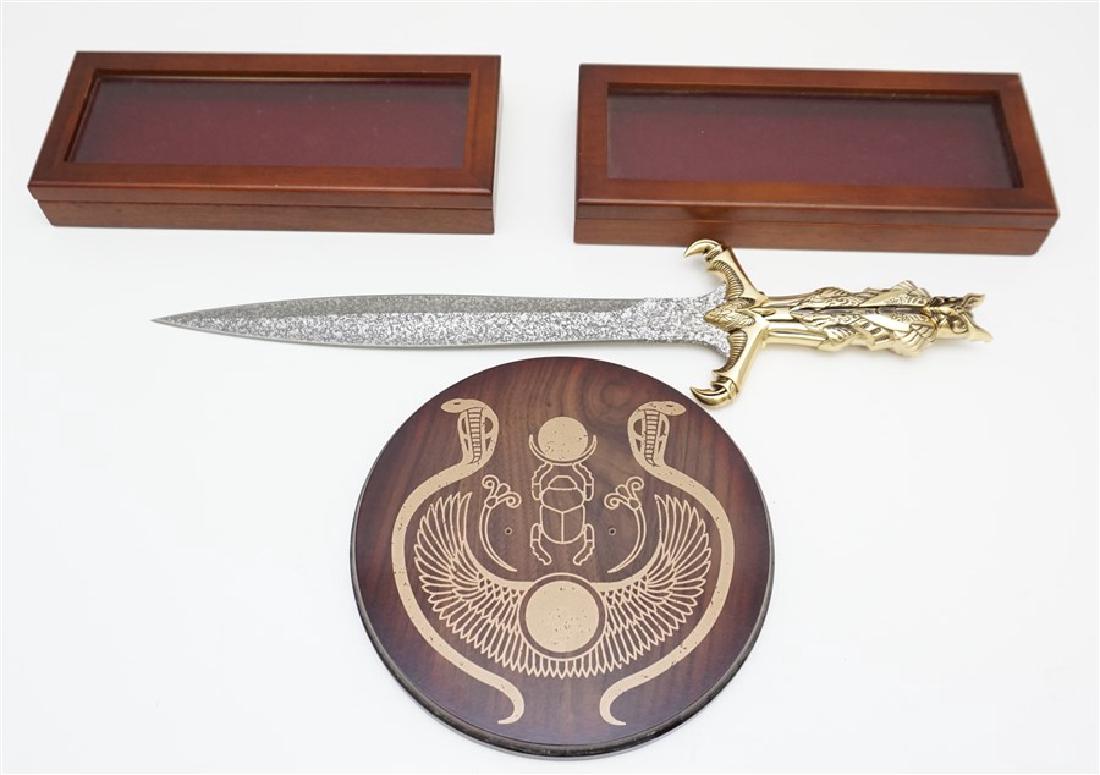 EGYPTIAN SHORT SWORD & 2 DISPLAY BOXES (1 of 7)