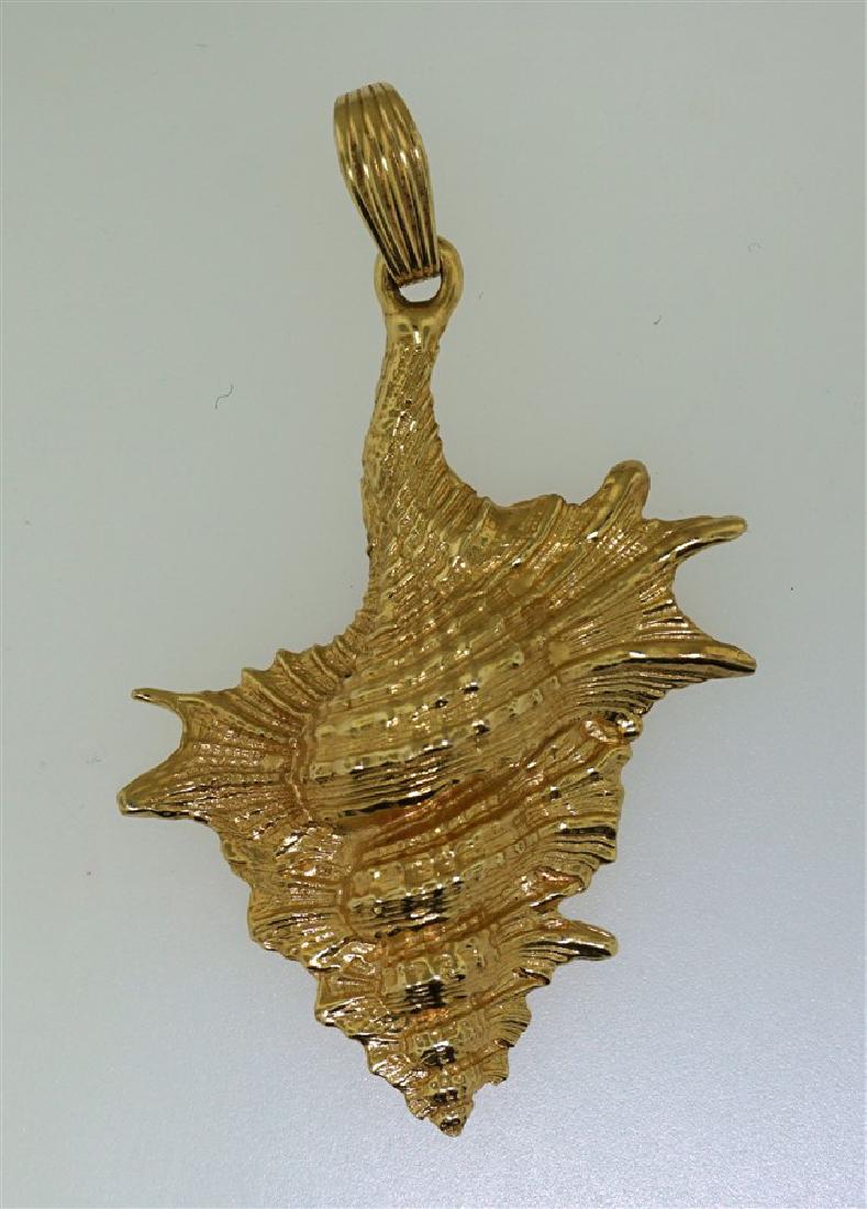 14k GOLD SEASHELL PENDANT (7.70 GRAMS) (1 of 6)