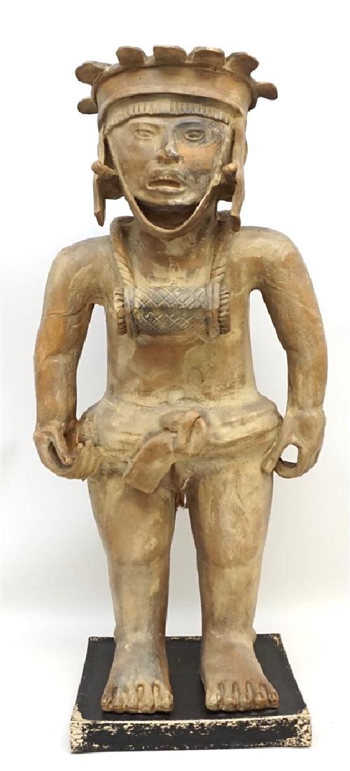 LARGE MAYAN GLAZED TERRACOTTA FIGURE (1 of 10)