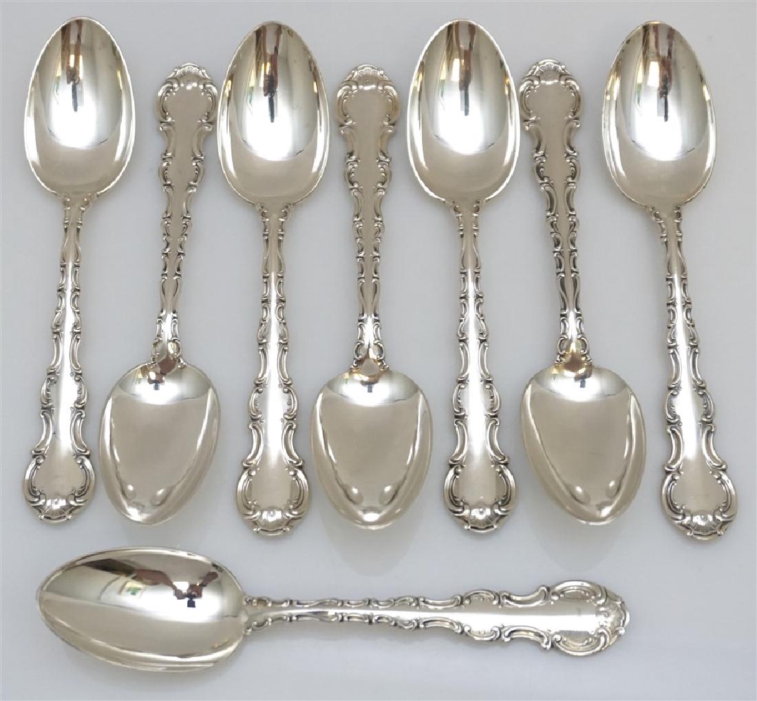 8 GORHAM STERLING STRASBOURG TEASPOONS (1 of 6)