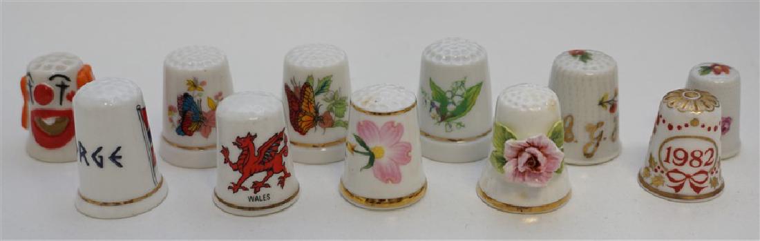 11 VINTAGE PORCELAIN THIMBLES (1 of 6)