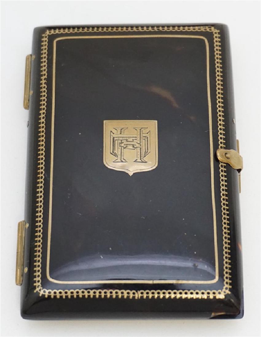 ENGLISH TORTOISE SHELL CASE W GOLD INLAY (1 of 7)