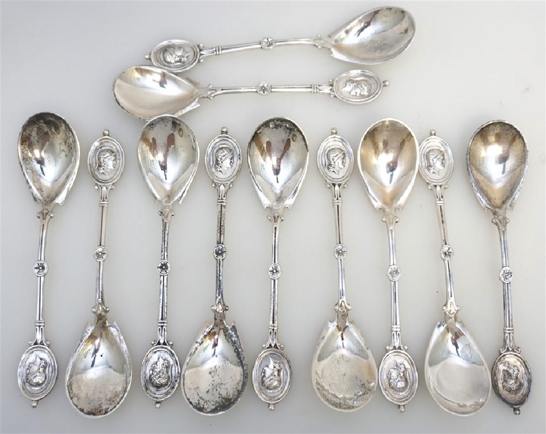 11 STERLING MEDALLION ICE CREAM SPOONS (1 of 6)