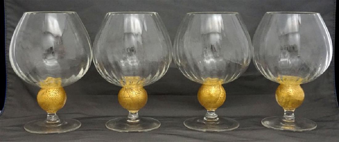 4PC CRYSTAL BRANDY SNIFTERS HAND BLOWN (1 of 6)