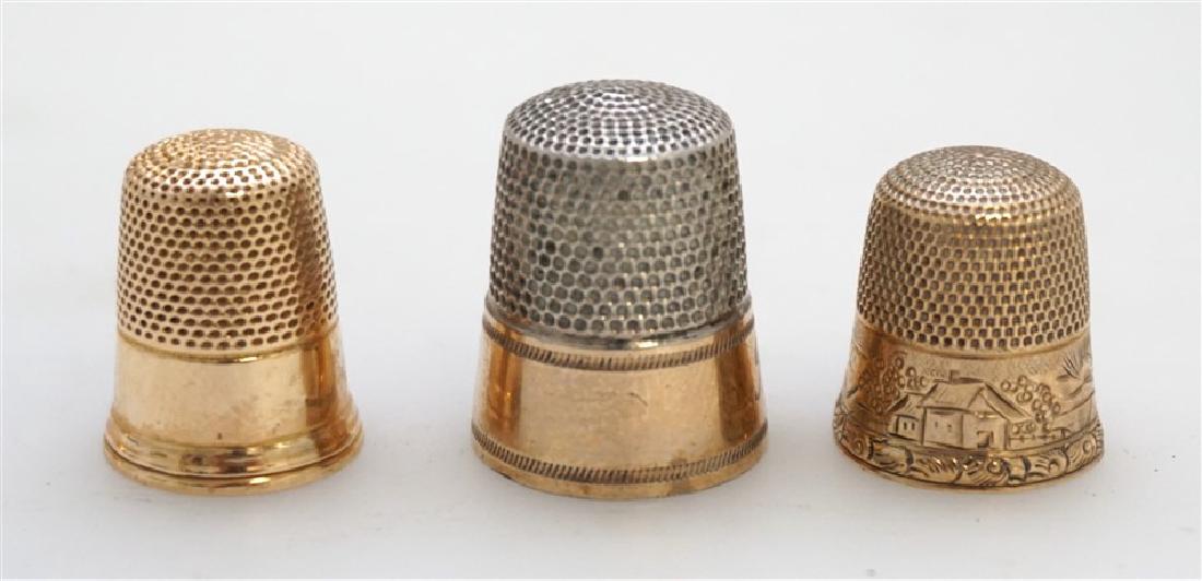 3 VTG THIMBLES- 14KT, 10KT, & STERLING (1 of 6)