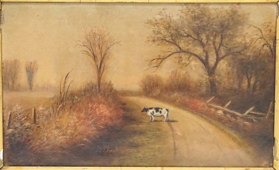 BRADLEY BUCKLIN COW 19th c HUDSON RIVER SCHOOL (1 of 11)