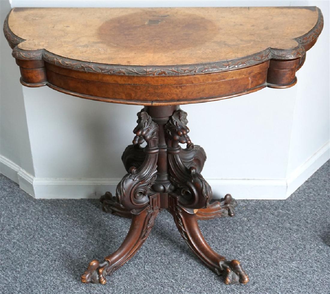 CARVED MAHOGANY GAMES TABLE (1 of 9)