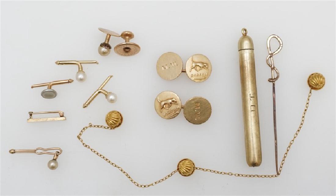 LARGE LOT GENTS 14KT & OTHER JEWELRY/ ACCESSORIES (1 of 6)